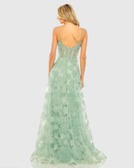 Green Embroidered Sweetheart Corset A-Line Gown